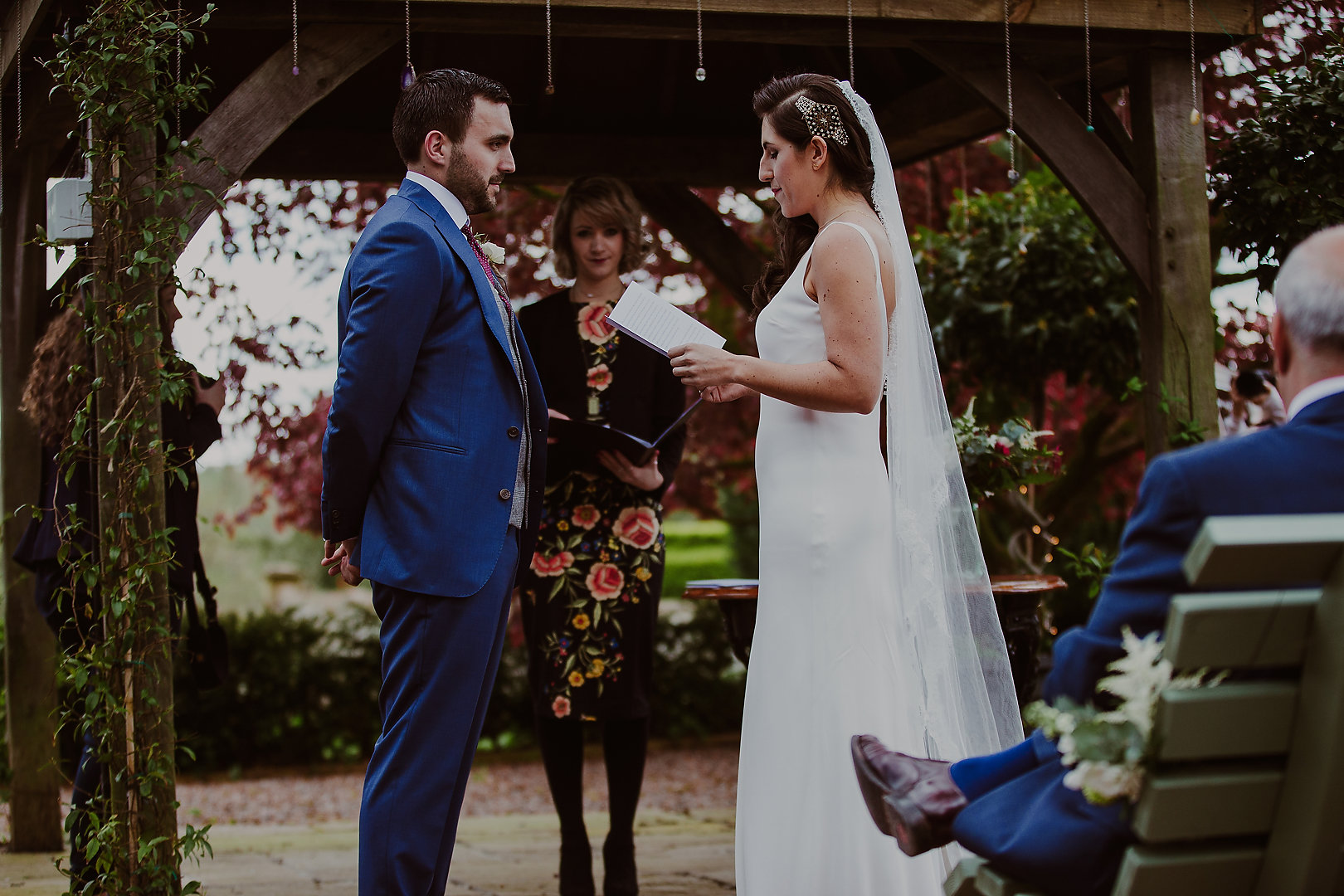 Samantha Kelsie UK Celebrant Wedding Ceremony outdoor wedding blessing Huntsham Court Bears Collective